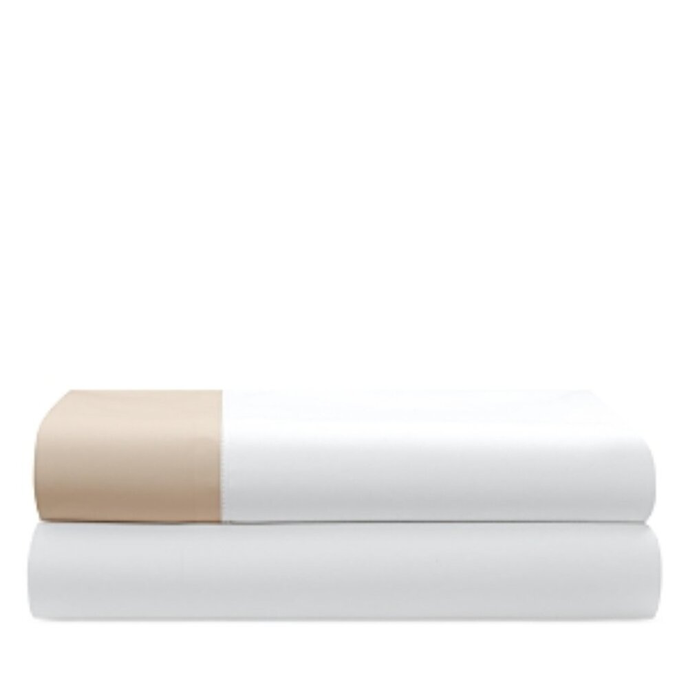 Ralph Lauren Organic Sateen Border Flat Sheet Twin Coastal Sand